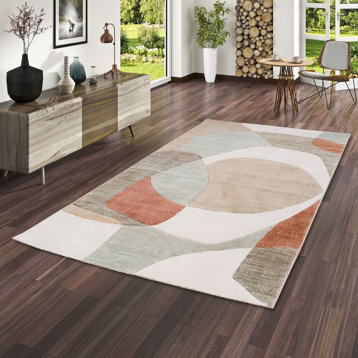Designer Teppich Maui Beige Grün Modern