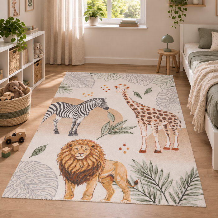 Kinder Teppich Maui Kids Giraffe Zebra Löwe