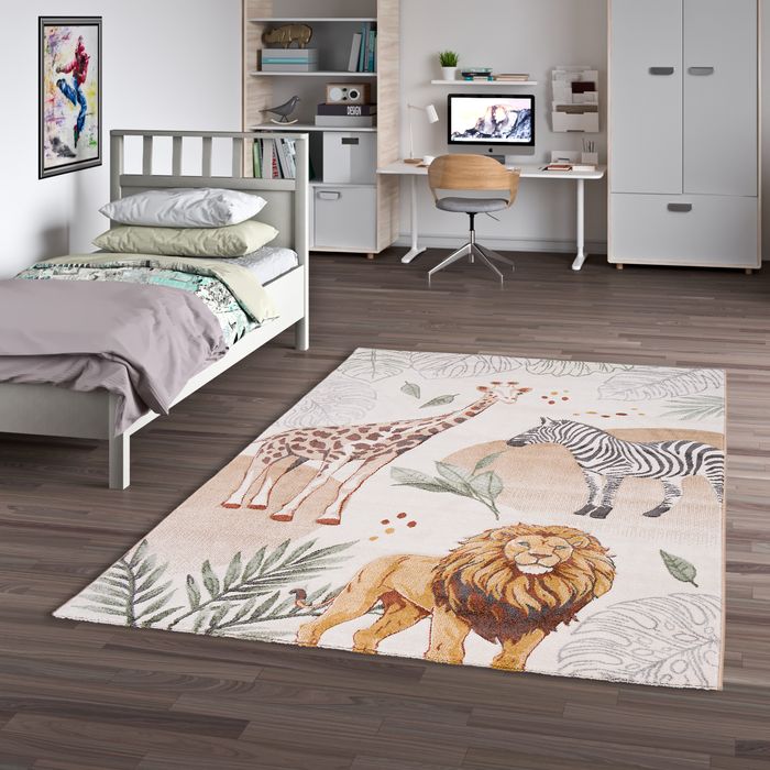Kinder Teppich Maui Kids Giraffe Zebra Löwe