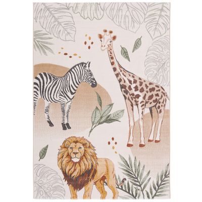 Kinder Teppich Maui Kids Giraffe Zebra Löwe Safari Zoo