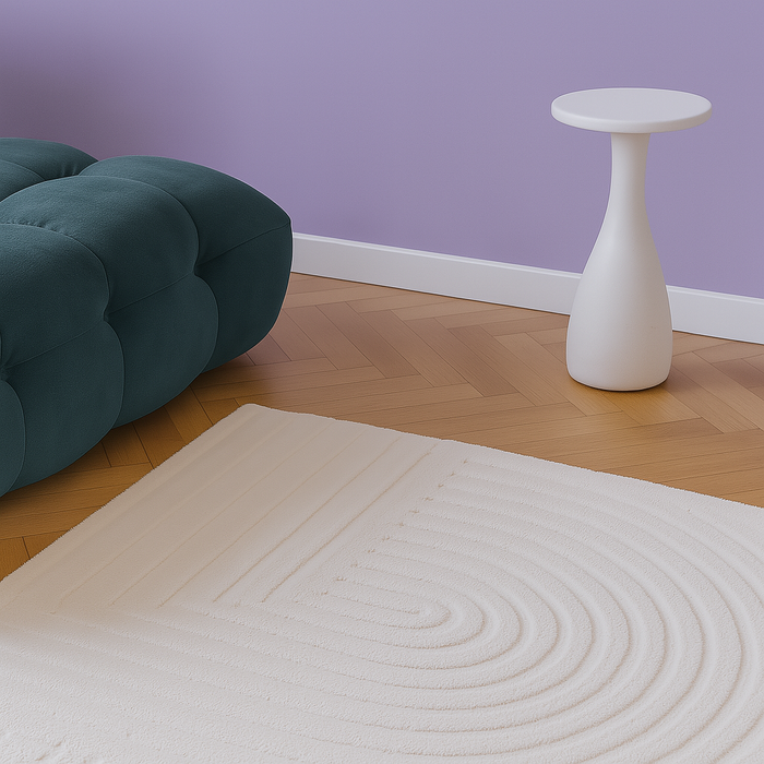 Tapis en fausse fourrure de luxe ultra doux glamour moderne blanc
