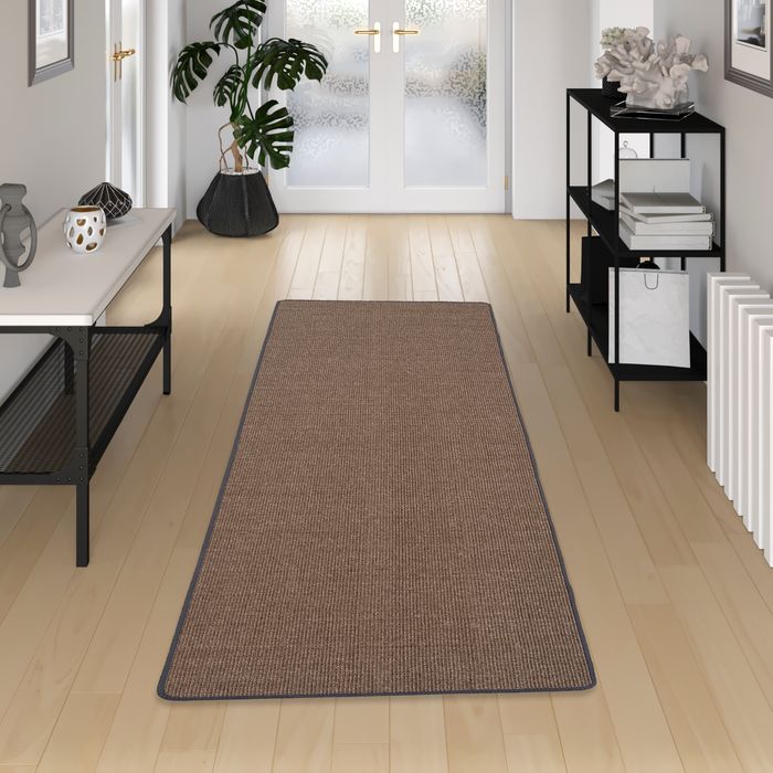 Tapis Couloir en Sisal Naturel Astra Gris Mix