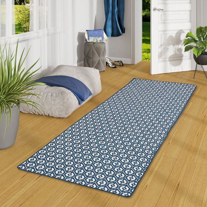 In- und Outdoor Teppich Läufer Beidseitig Cape Cod Dunkelblau
