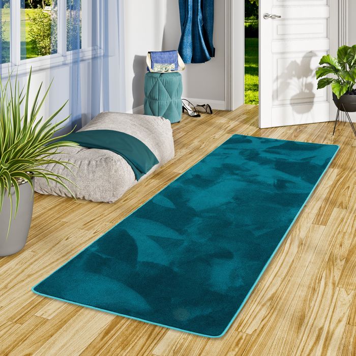 Hochflor Super Soft Teppich Läufer Deluxe Petrol