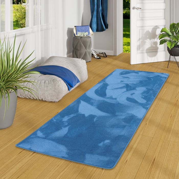 Hochflor Super Soft Teppich Läufer Deluxe Blau