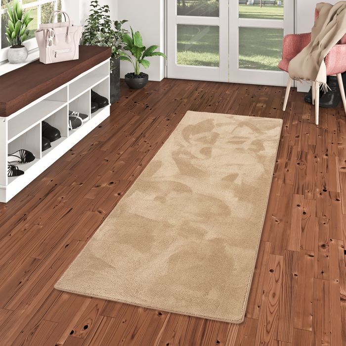 Hochflor Super Soft Teppich Läufer Deluxe Taupe
