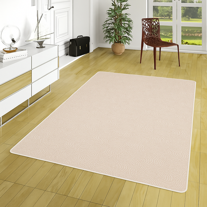 Feinschlinge Designer Teppich Circle Beige