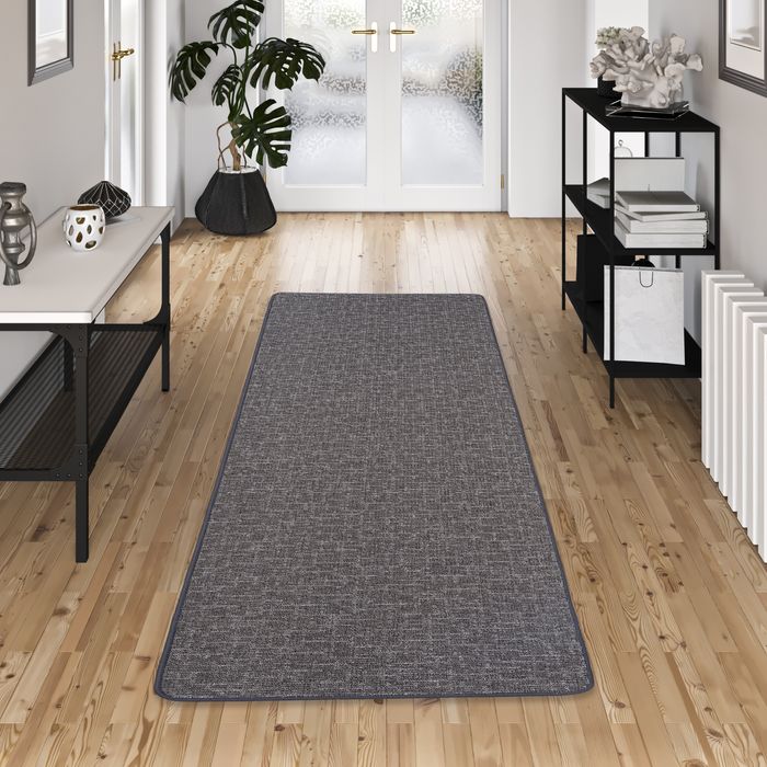 Tapis Bouclé Designer Couloir Niva Anthracite
