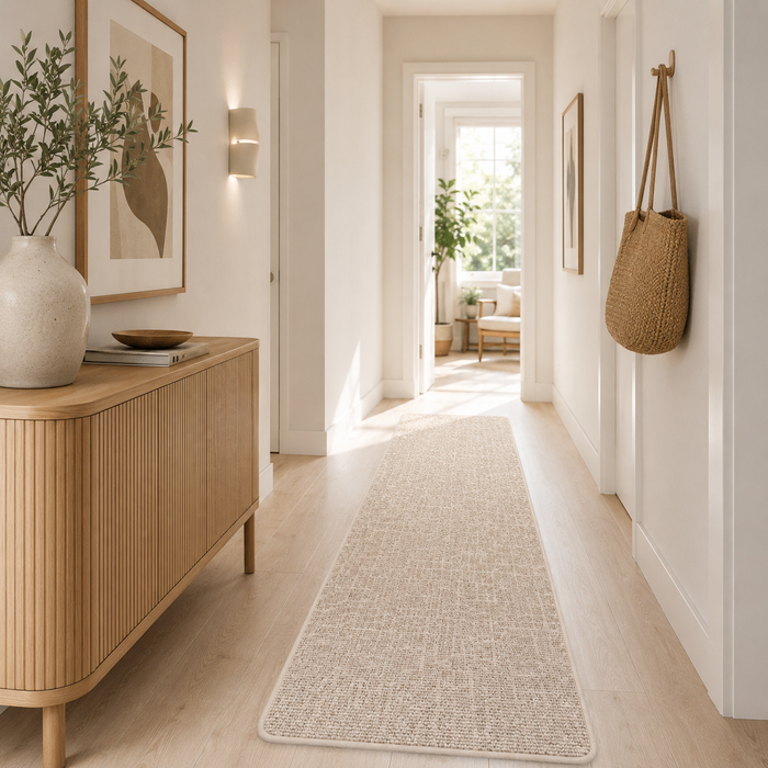 Tapis Bouclé Designer Couloir Niva Beige