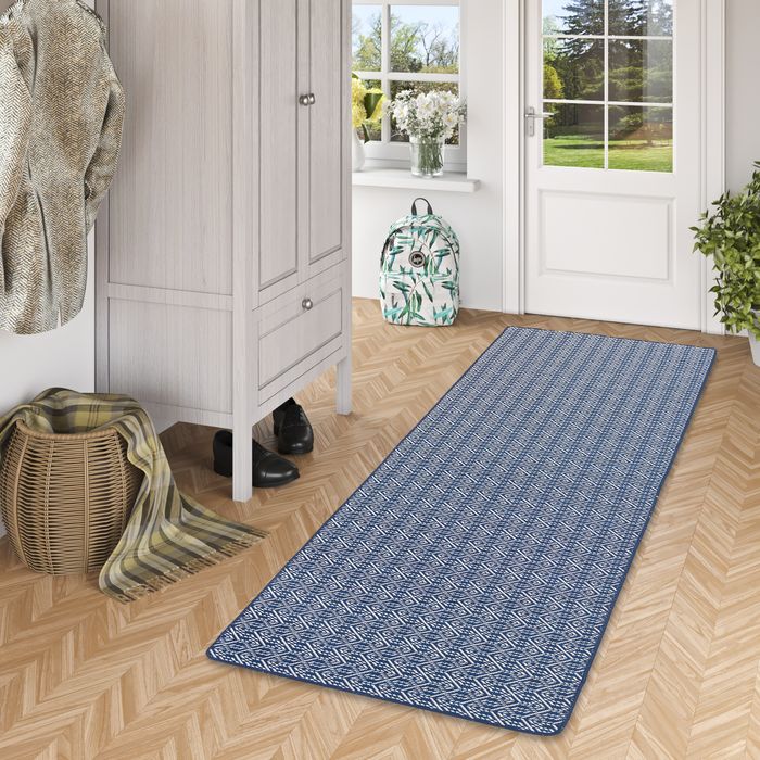 In- und Outdoor Teppich Läufer Beidseitig Cape Cod Dunkelblau Trend