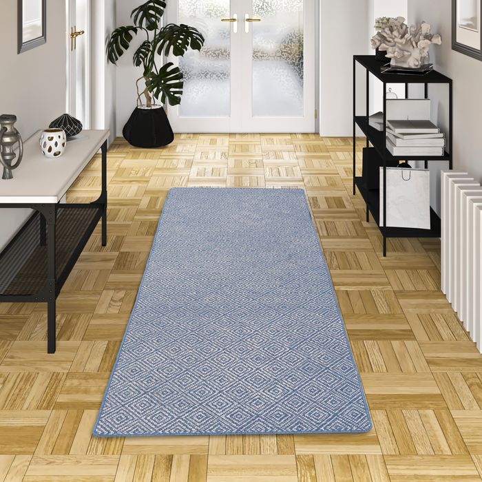 In- und Outdoor Teppich Läufer Beidseitig Newport Vintage Blau