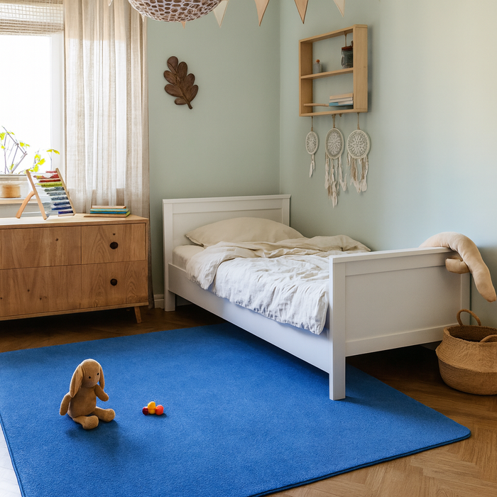 Velours Kinderteppich Joy Kids Blau
