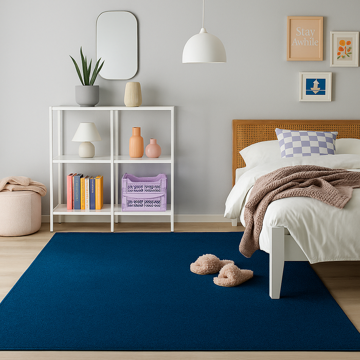 Velours Kinderteppich Joy Kids Dunkelblau