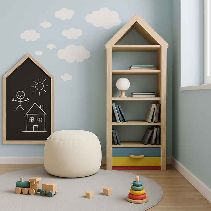Velours Kinderteppich Joy Kids Hellgrau Rund