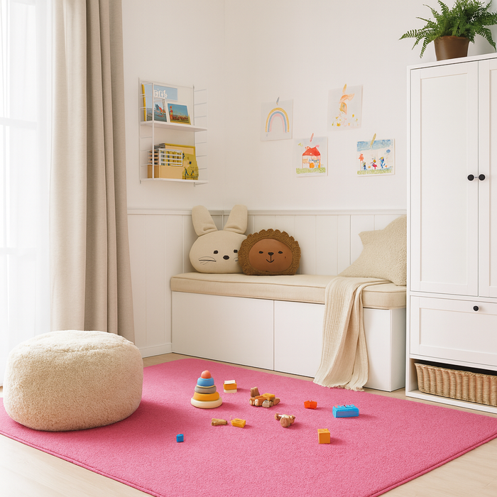 Velours Kinderteppich Joy Kids Pink