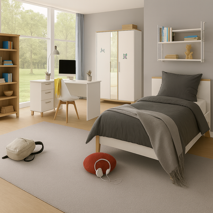 Velours Kinderteppich Joy Kids Hellgrau