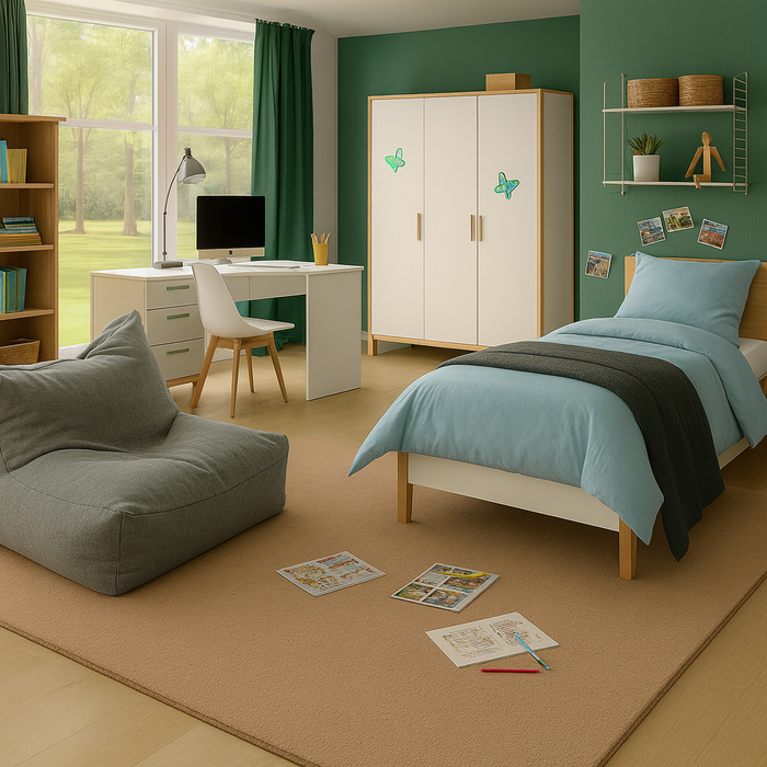 Velours Kinderteppich Joy Kids Karamell