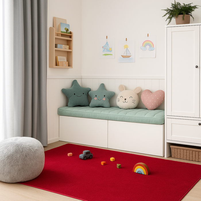 Velours Kinderteppich Joy Kids Rot