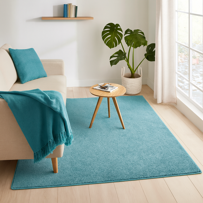 Hochflor Velours Teppich Mona Petrol