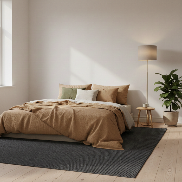 Tapis en laine naturel Skara Anthracite