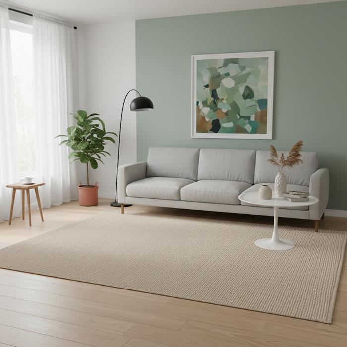 Natur Teppich Wolle Skara Beige