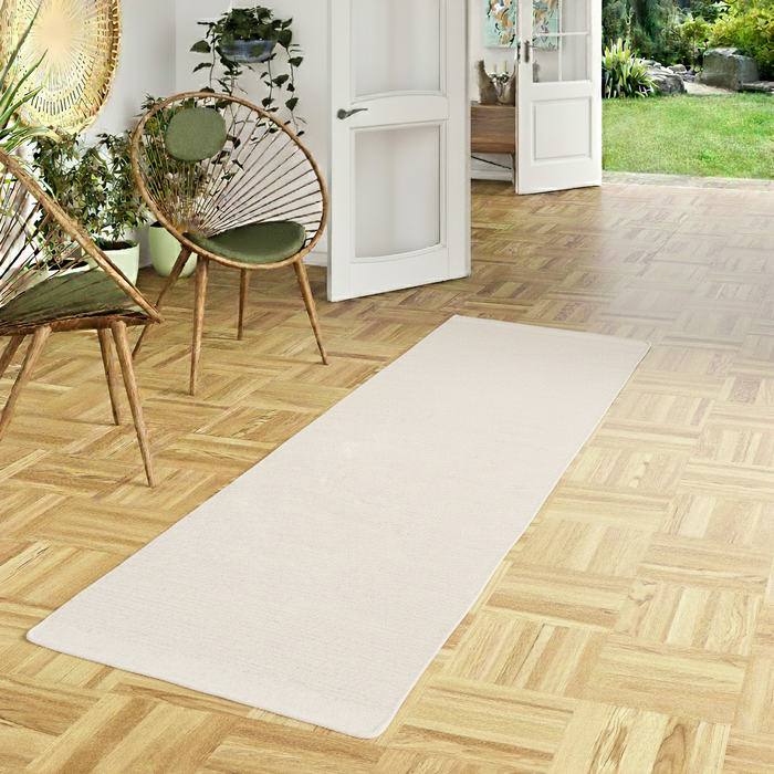 Natur Teppich Läufer Wolle Kiruna Creme