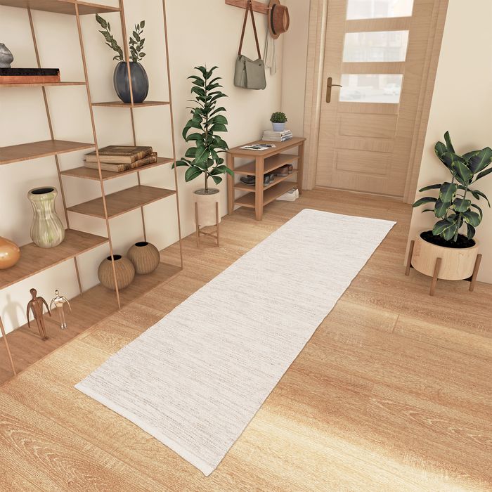 Natur Teppich Läufer Wolle Alva Beige