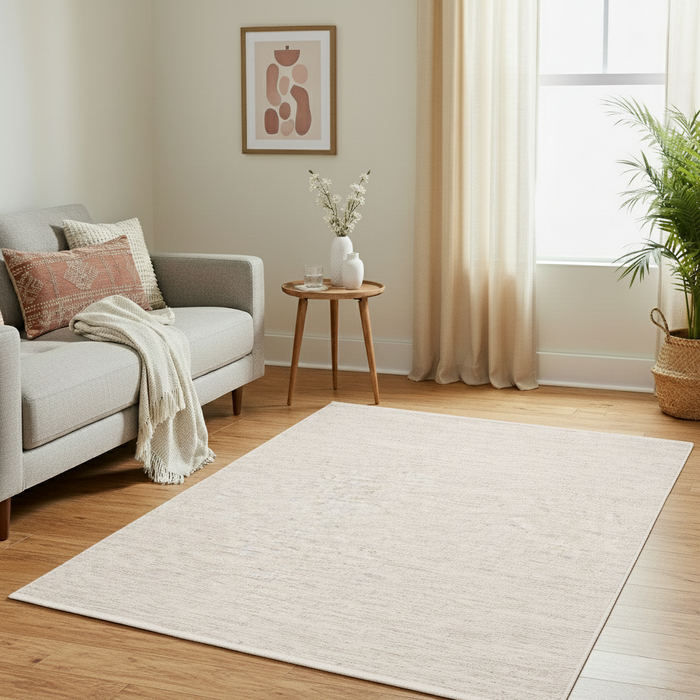 Natur Teppich Wolle Alva Beige