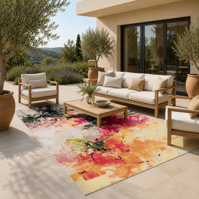 In- & Outdoor Teppich Florida Blumen Modern