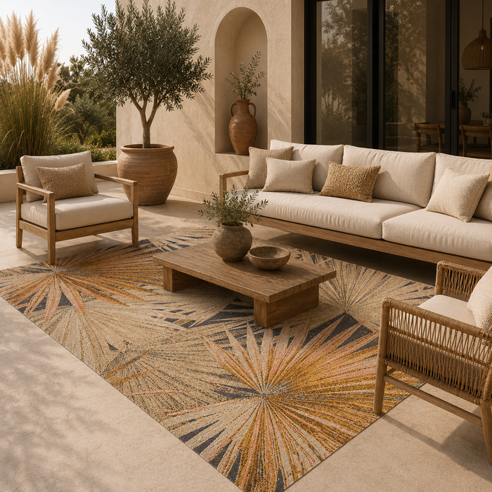 In- & Outdoor Teppich Malibu Wüstenpalme Beige