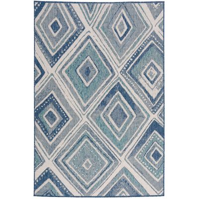 In- & Outdoor Teppich Carpetto Petrol Rauten