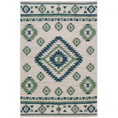 Carpetto In- & Outdoor Teppich Ethno Petrol