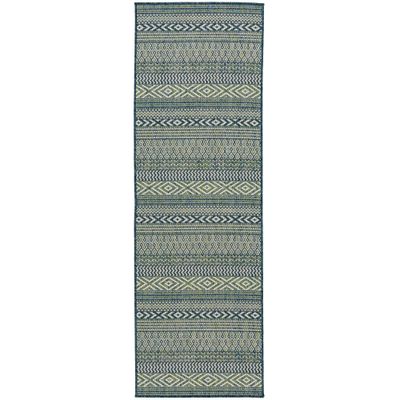 Carpetto In- & Outdoor Teppichläufer Grün Streifen