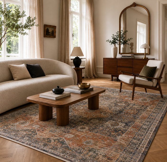 Tapis Vintage Oriental Navira Rouille