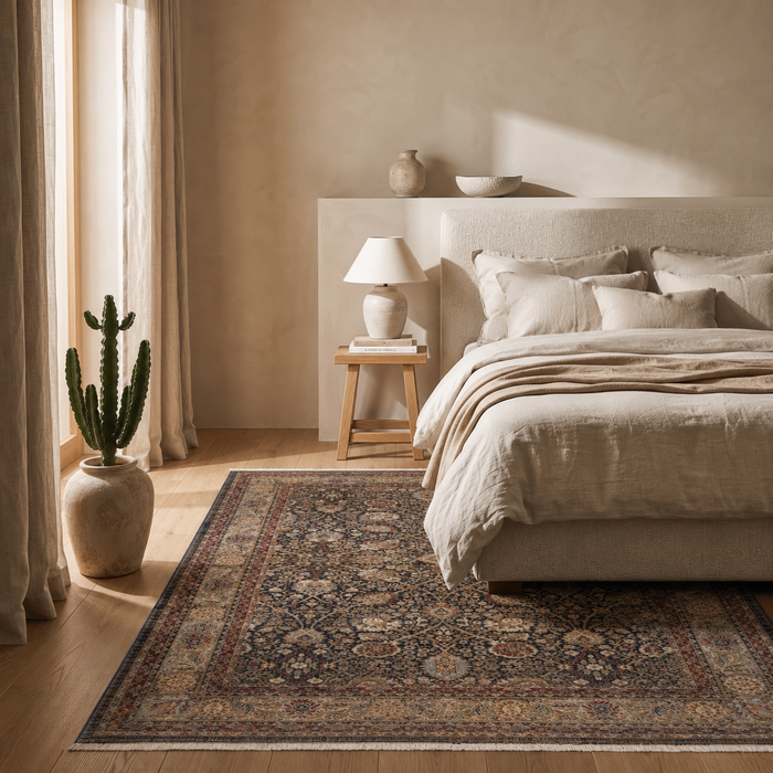 Tapis Vintage Oriental Navira Bleu Foncé