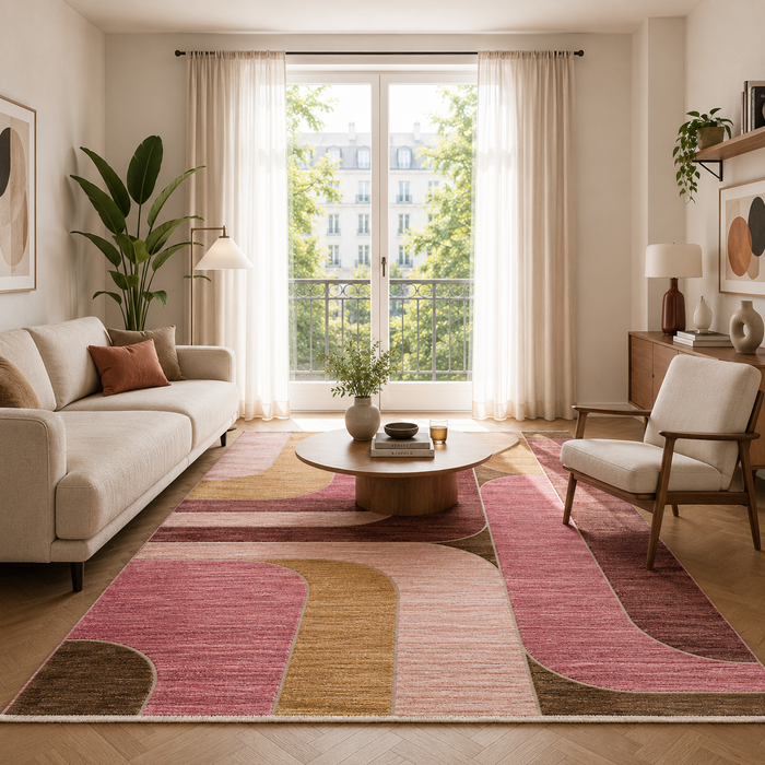 Sorena Teppich Vintage Modern Altrosa