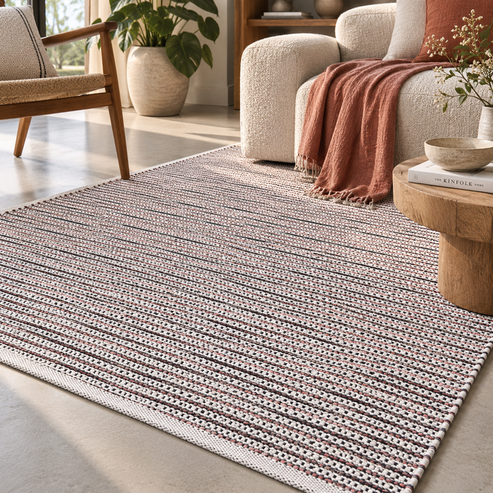 Teppich Sandy Baumwolle Bunt Modern Handgewebt