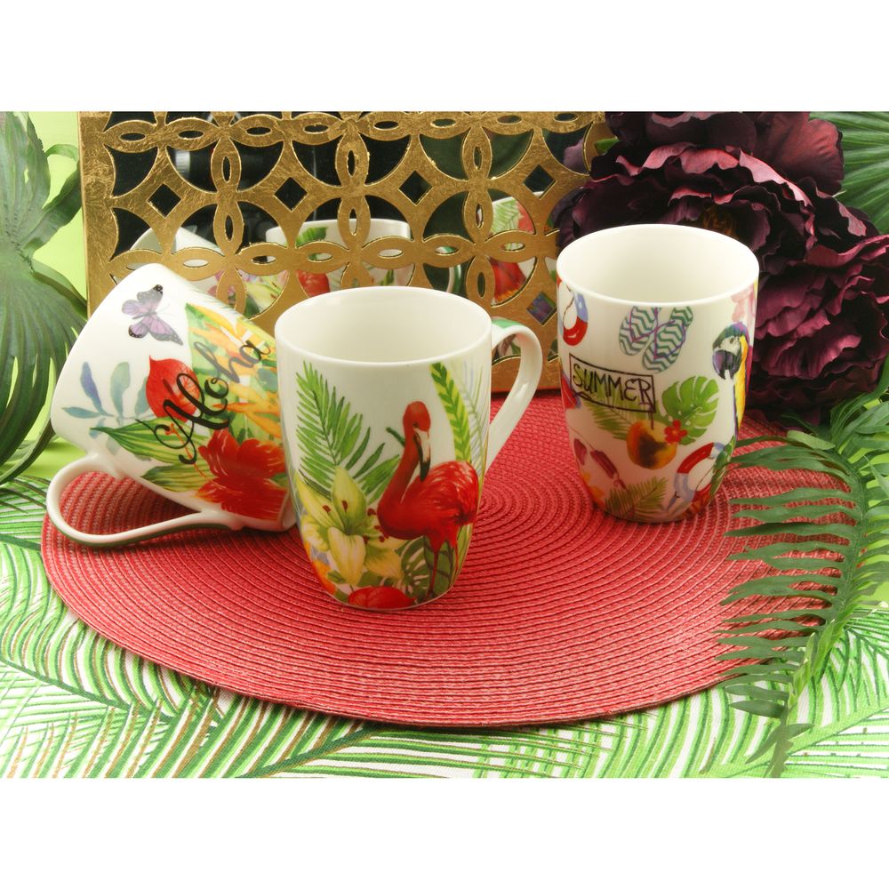 CreaTable 20897 ALOHA, Kaffeebecher, 300 ml, bunt, 6-teilig (1 Set)