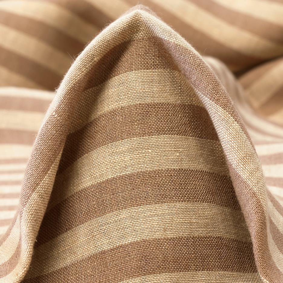 Leinenstoff gestreift in beige und braun