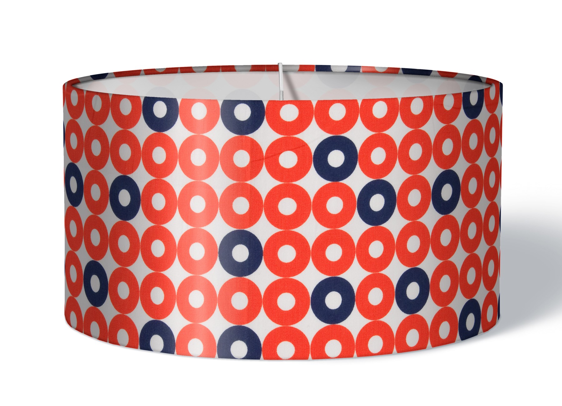 Stoff Lampenschirm Kreise rot blau retro