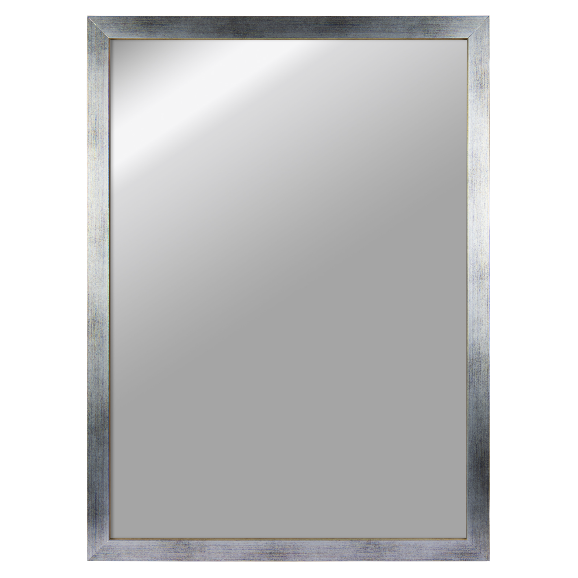 CLAMARO 'Vision' Wandspiegel Ganzkörperspiegel | Silber Gebürstet | Moderner eckiger Spiegel mit MDF-Rahmen, inkl. Metall
