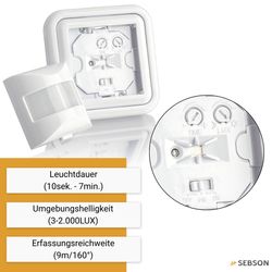 Unterputz IR Bewegungsmelder McPower Shallow 160°, 750W, LED geeignet