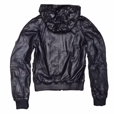 Adidas Originals butterzarte Lamm Leder Jacke feminin mit Blüten Schwarz