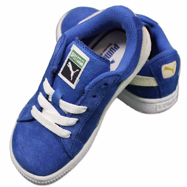 PUMA ORIGINALS SUEDE KIDS BABY KINDER SNEAKER LEDER TURNSCHUHE BLAU WEISS