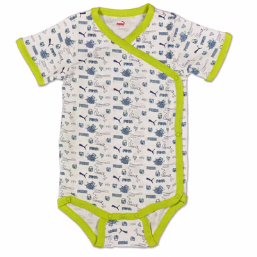 PUMA BABY STRAMPLER SET STRAMPELANZUG BODY +  HALSTUCH + BEUTEL WEISS GRÜN BLAU 