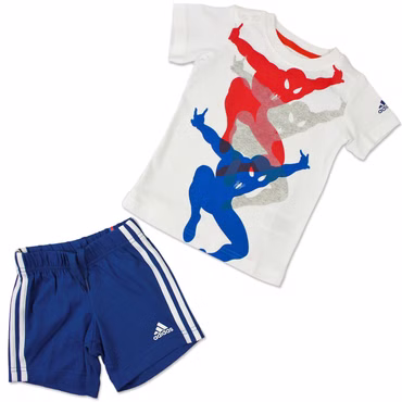 ADIDAS + MARVEL BABY KINDER SOMMER SET ANZUG SPIDERMAN KURZE HOSE T-SHIRT SPINNE
