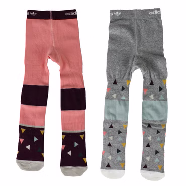 2x adidas Originals Kinder Mädchen Strumpfhose Kinder Socken Set Hose Rosa Grau