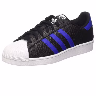 adidas Originals Superstar Herren Leder Sneaker Animal Kroko Schwarz Blau S75157 