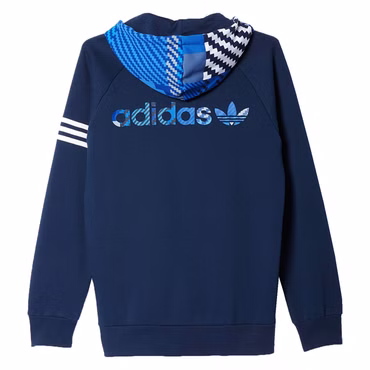 adidas Herren Impossible Plaid Hoody Street Sweatjacke Kapuzenjacker AY8649 Blau