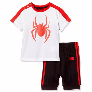 ADIDAS + MARVEL BABY KINDER SOMMER SET ANZUG SPIDERMAN KURZE HOSE T-SHIRT 68 74